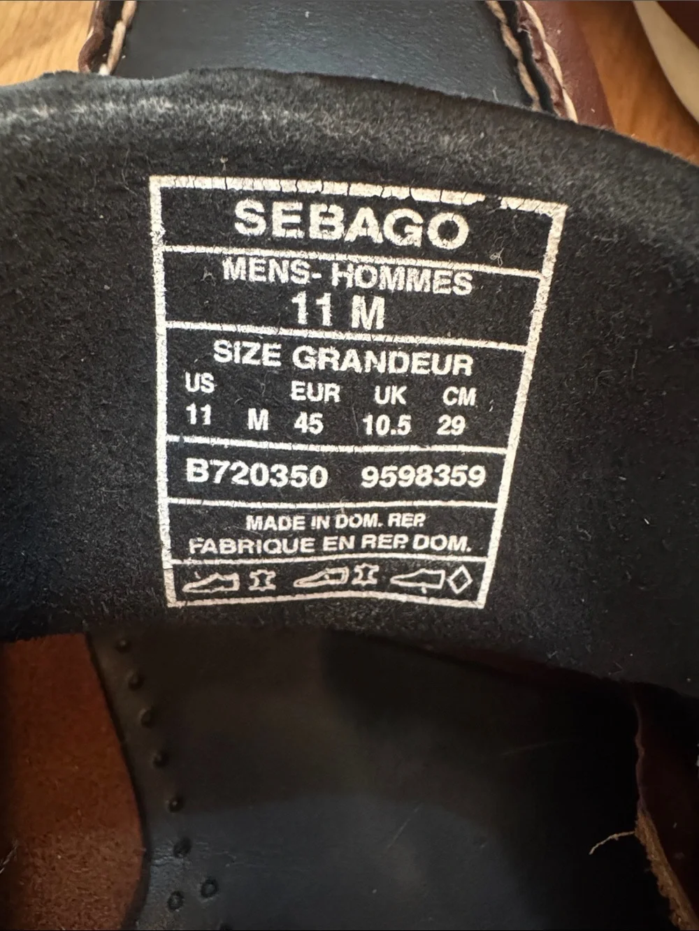 Sebago Docksides Men’s Leather Boat Shoes Size 11 Blue and Brown